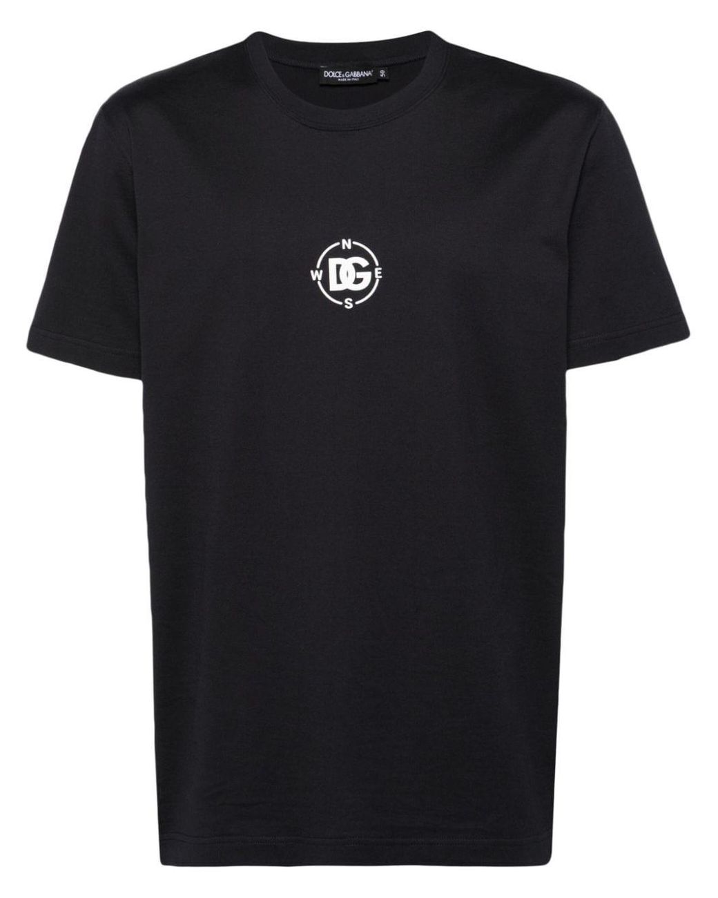 Dolce & Gabbana Black Dolce & Gabbana Marina Logo Printed T-Shirt for men