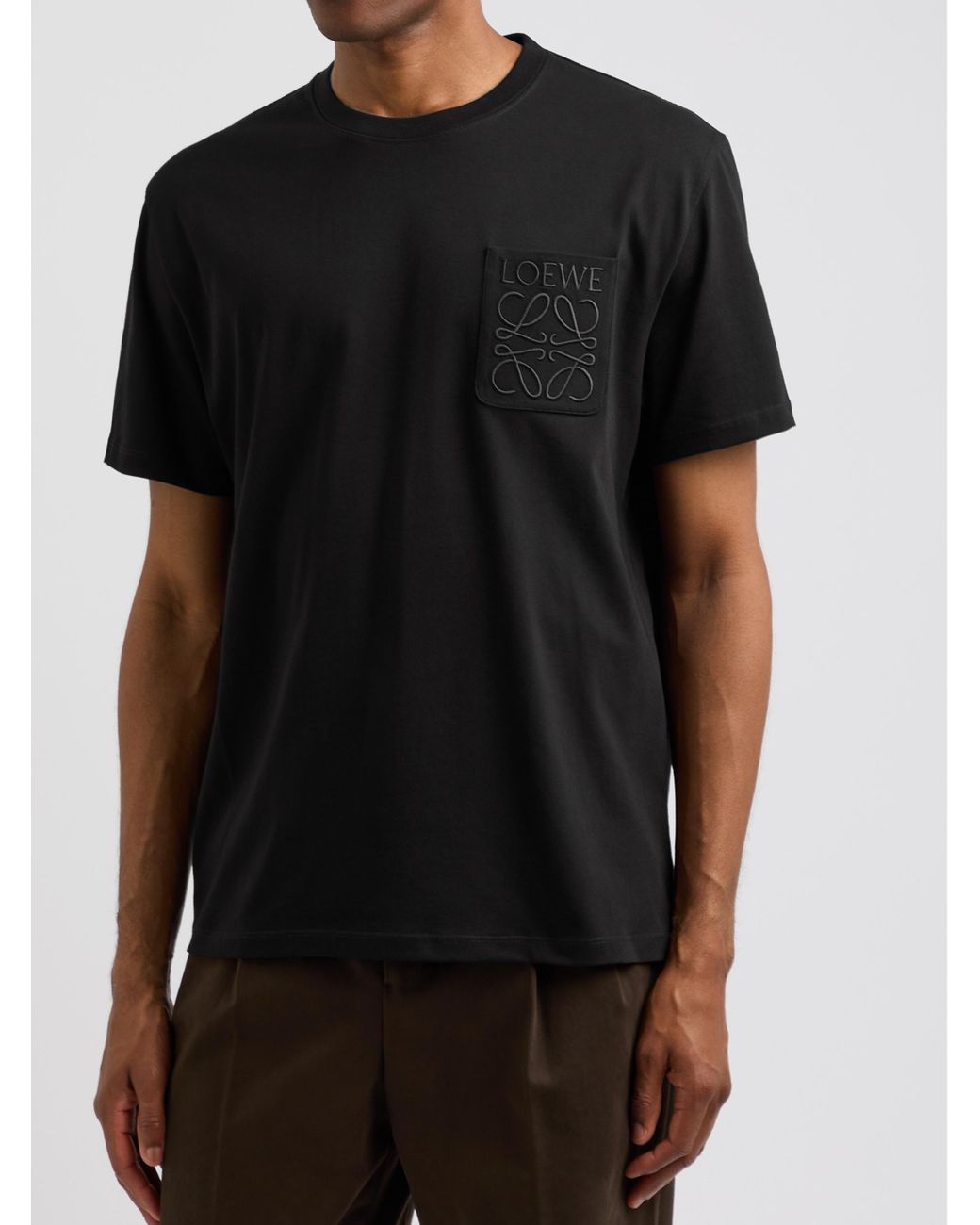 Loewe Black Embroidered Pocket T-Shirt for men