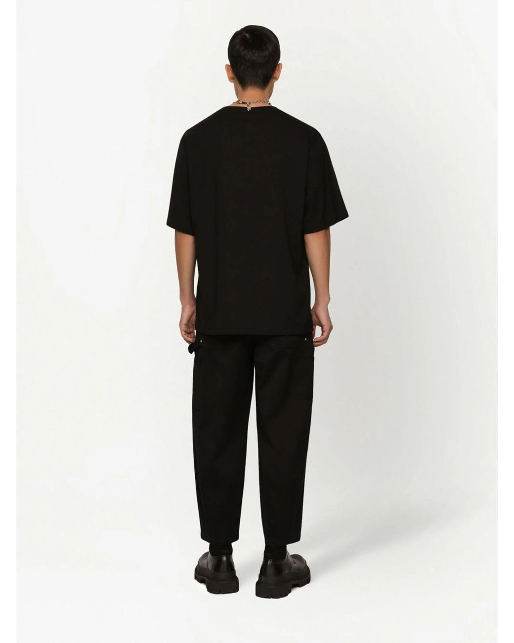 Dolce & Gabbana Black Logo Print T-Shirt for men