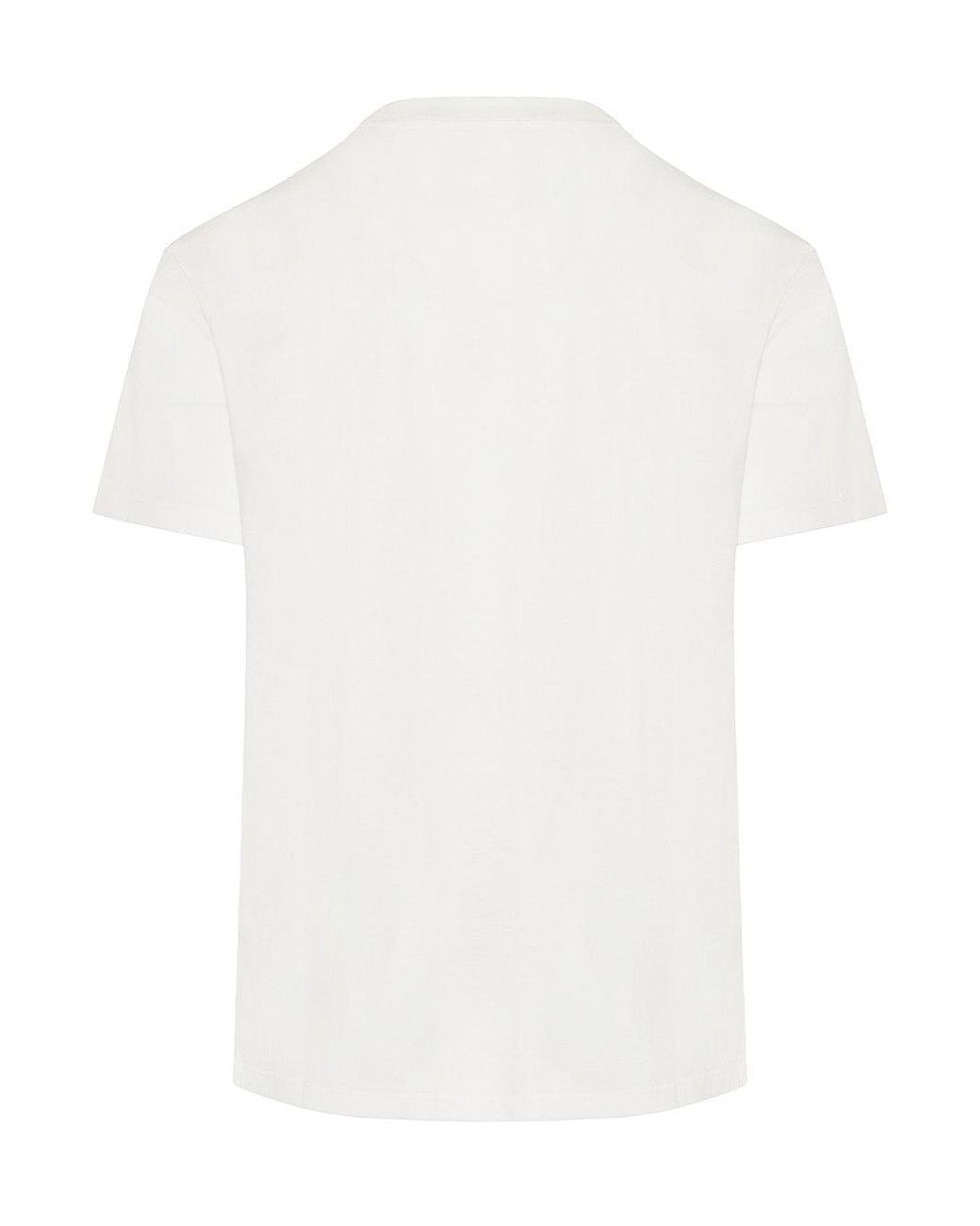 Valentino White Small Vlogo Patch Embroidered T-Shirt for men