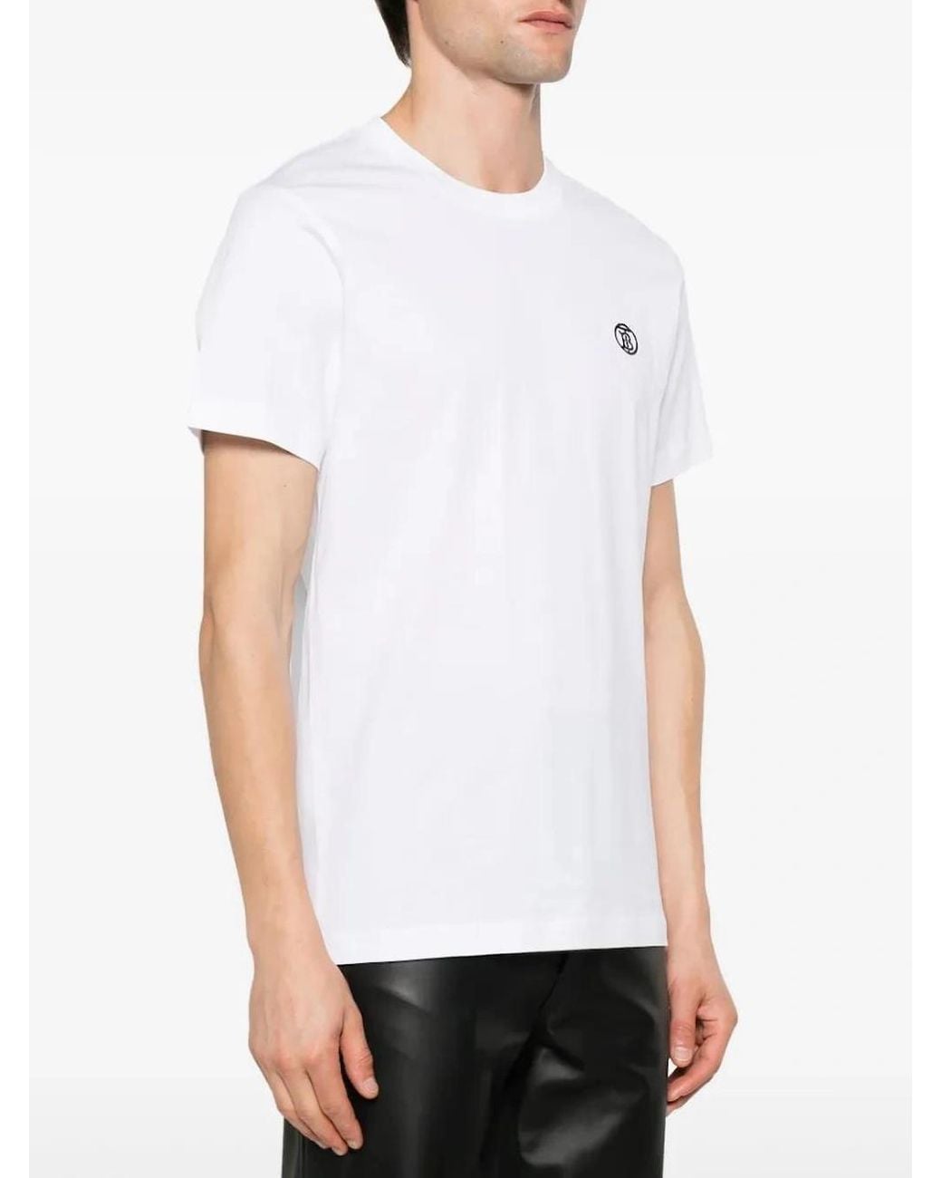 Burberry White Parker Tb Circle Logo T-Shirt for men