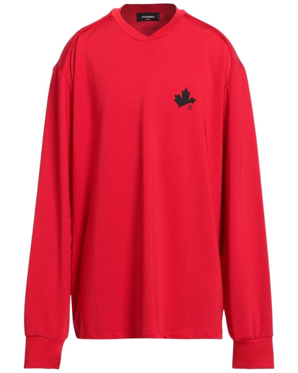 DSquared² Red Small Maple Leaf Logo Sweatshirt for men
