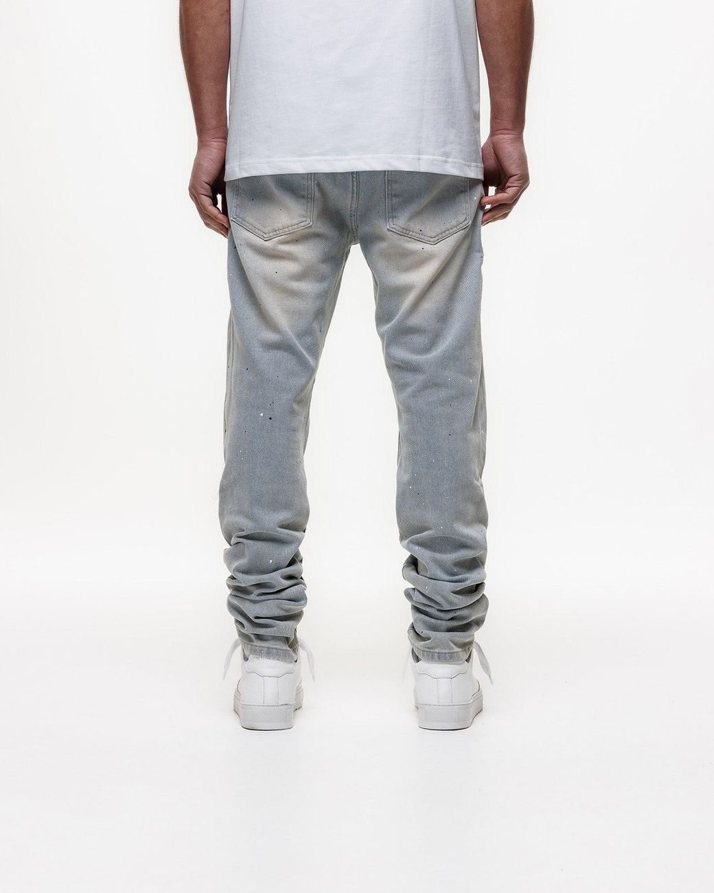 Magrit Gray Ripped Slim Jeans for men