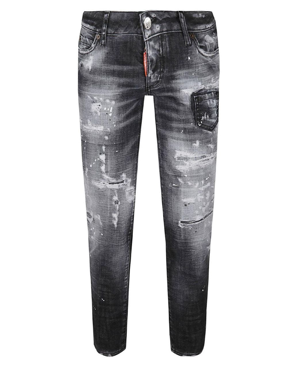 DSquared² Gray Special Delivery Ripped Jeans for men