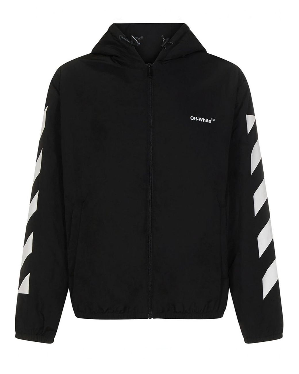Off White c o Virgil Abloh Off Striped Diag Logo Zip Jacket in Black for Men Lyst UK