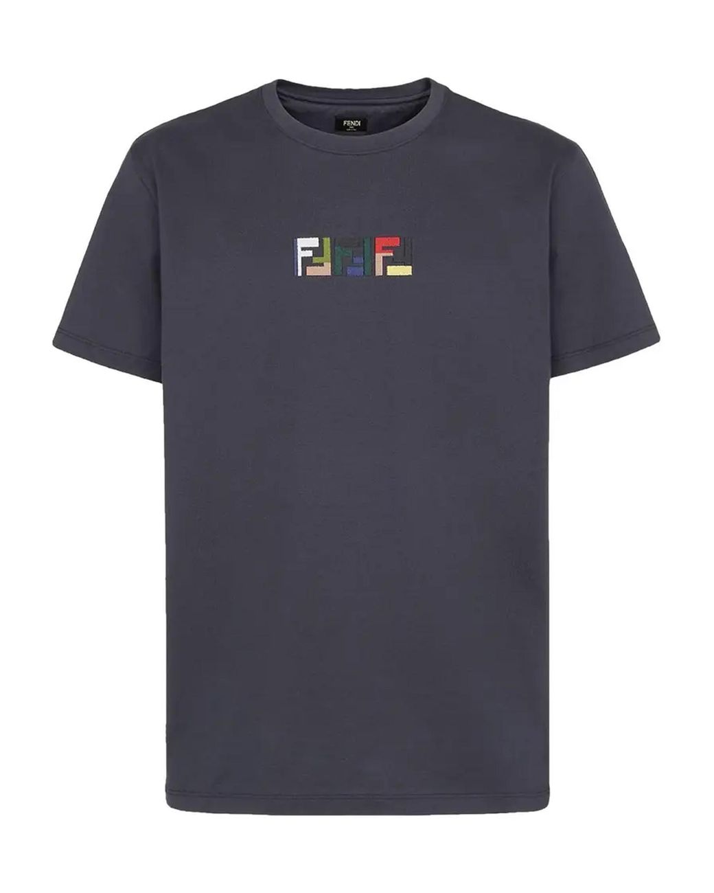 Fendi Blue Triple Ff Logo T-Shirt for men