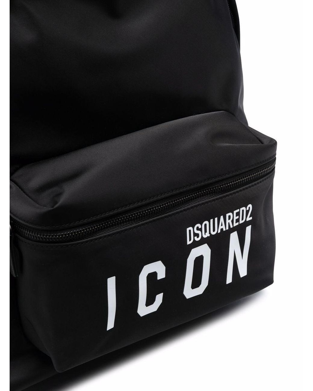 DSquared² Black Iconic Mini Backpack for men