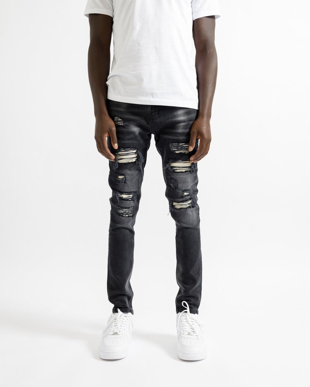 Magrit Gray Rouen Ripped Jeans for men
