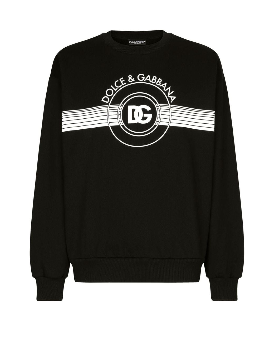 Dolce & Gabbana Black Cotton Crew-Neck Sweatshirt For for men