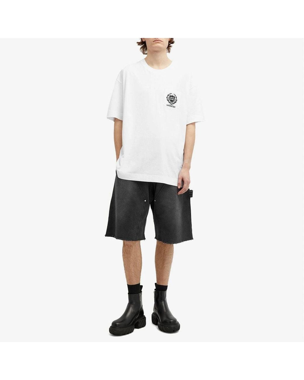 Givenchy White Crest Logo T-Shirt for men