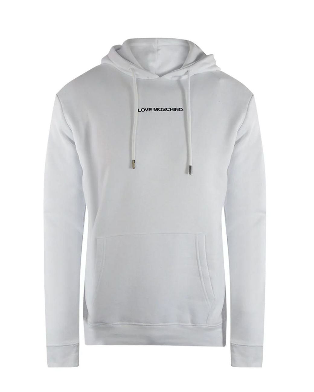 Love Moschino Gray Plain Logo Hoodie for men
