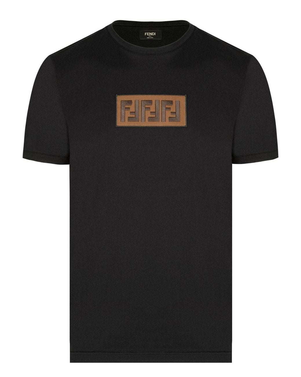 Fendi Black Ff Chest Panel Logo T-Shirt for men