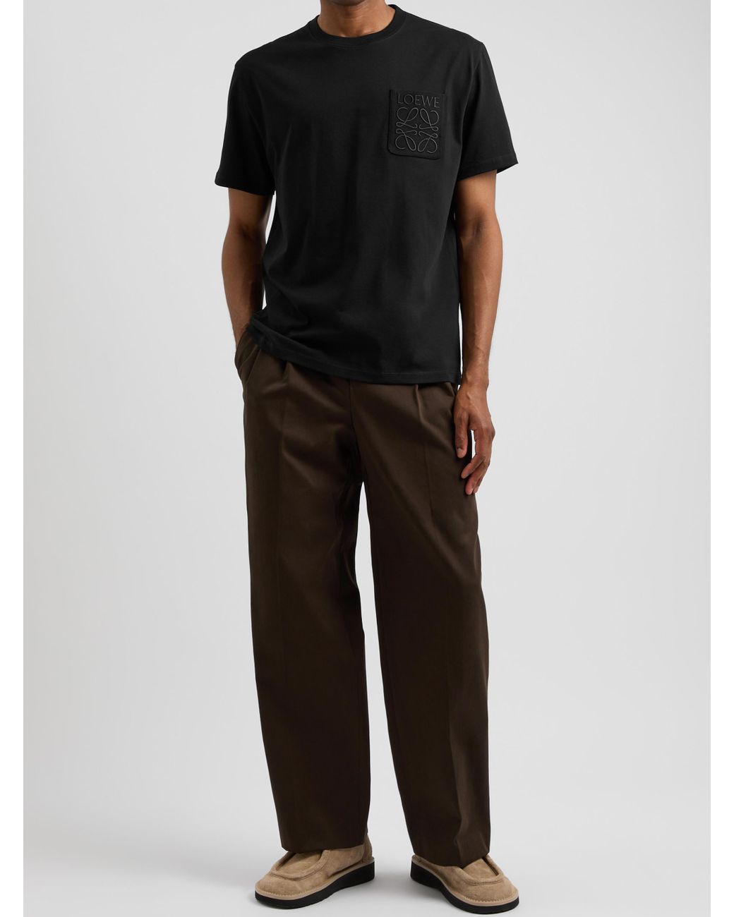 Loewe Black Embroidered Pocket T-Shirt for men