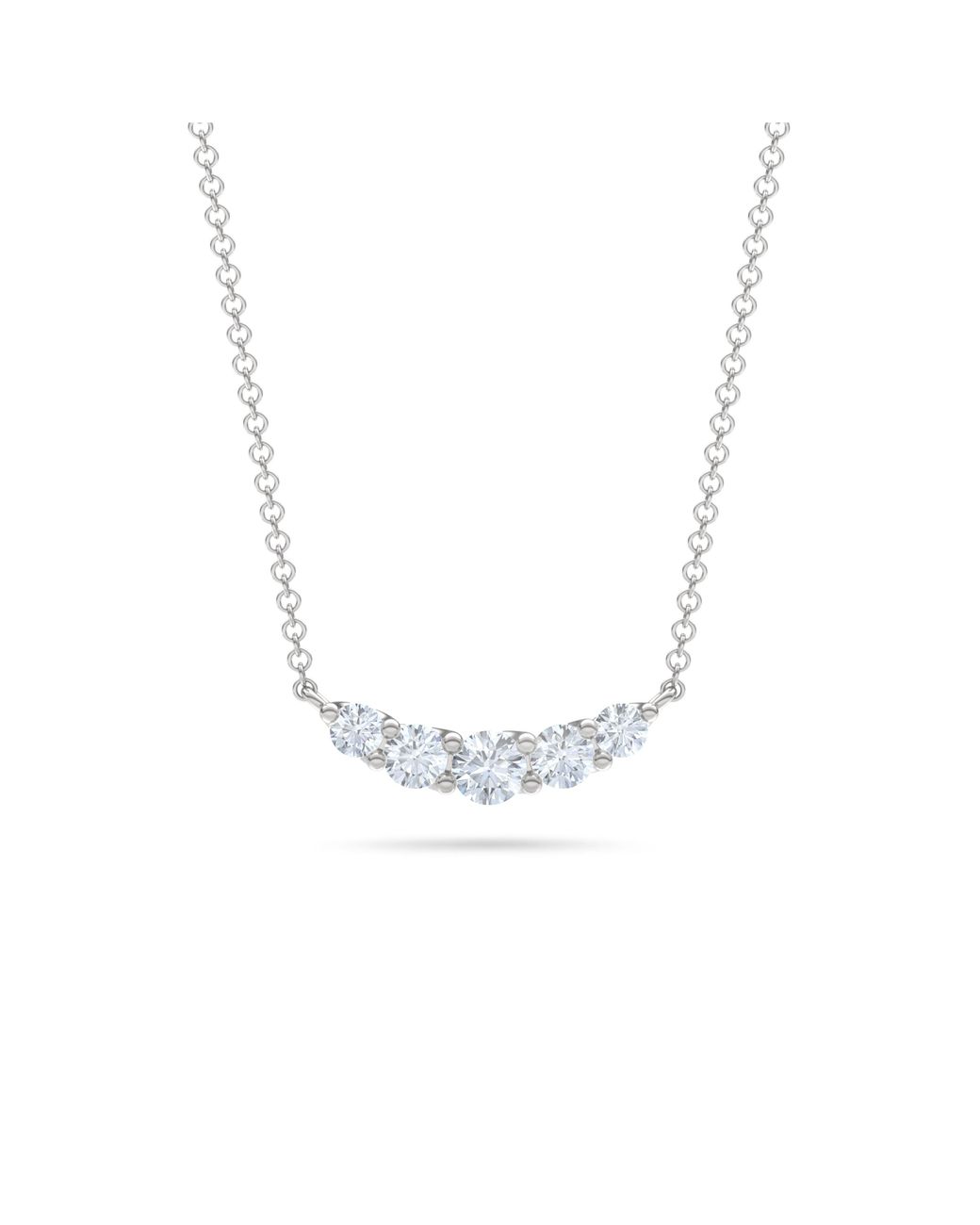 The Diamond Store Metallic Legacy 1.00Ct Round Cut Lab Diamond Necklace