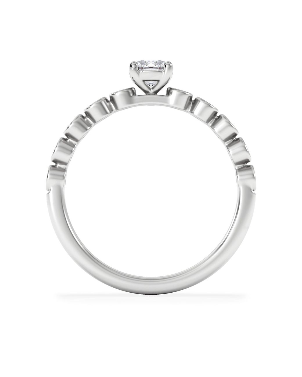 The Diamond Store White Entwine 0.30Ct Round Cut Lab Diamond Solitaire Engagement Ring With Side Stones
