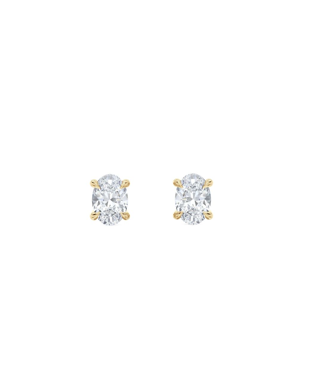 The Diamond Store Metallic Fancy 1.00Ct Oval Cut Lab Diamond Stud Earrings
