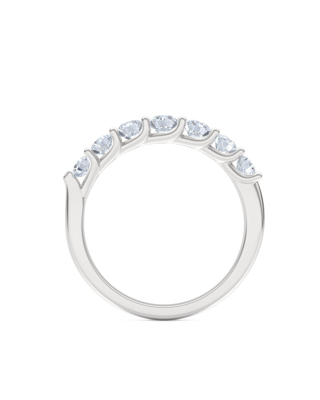 The Diamond Store White Legacy 1.00Ct Round Cut Lab Diamond Half Eternity Ring
