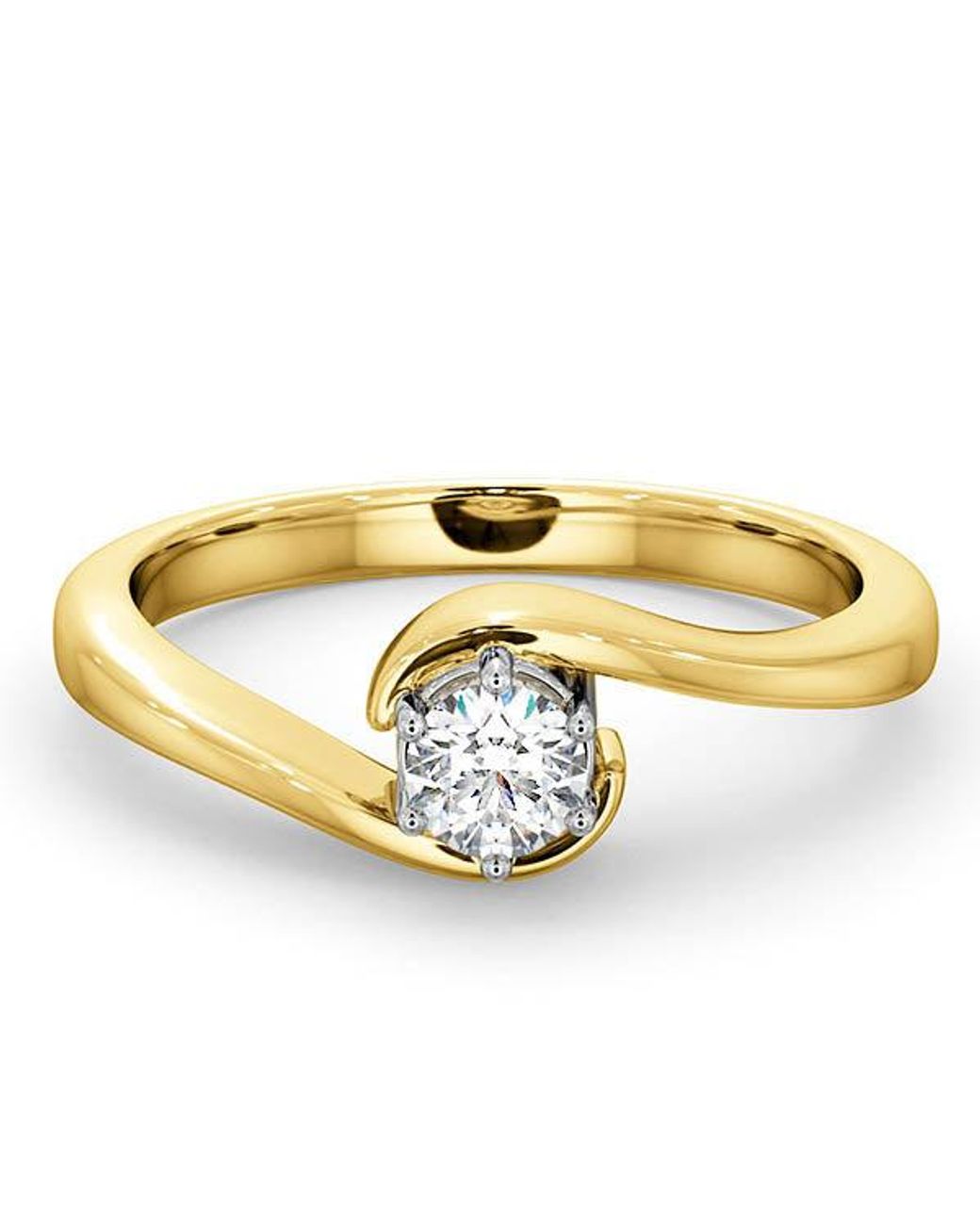The Diamond Store Metallic Certified Leah 18K Diamond Engagement Ring 0.33Ct-F-G/Vs