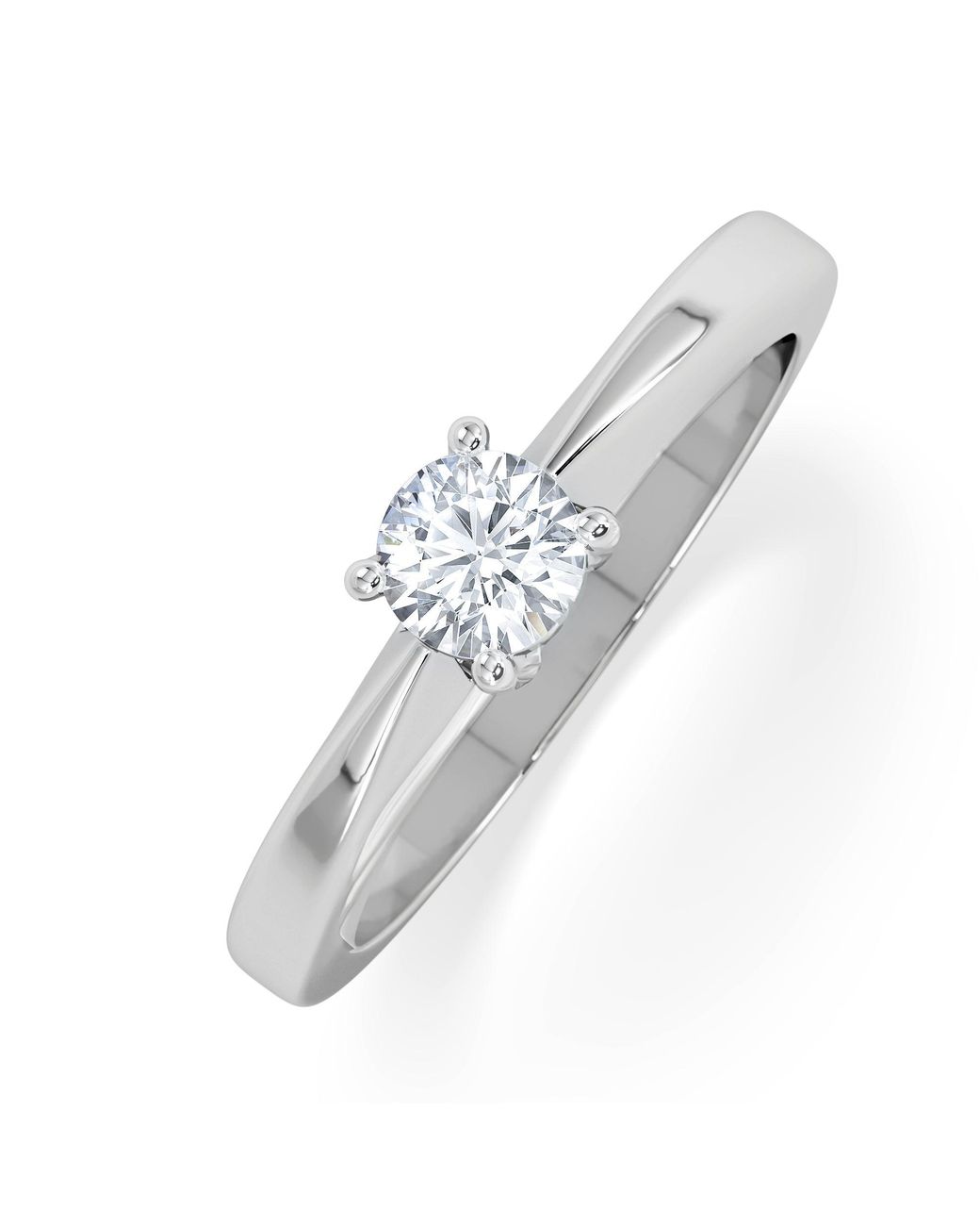 The Diamond Store White Naomi Lab Diamond Engagement Ring 0.33Ct H/Si 9K