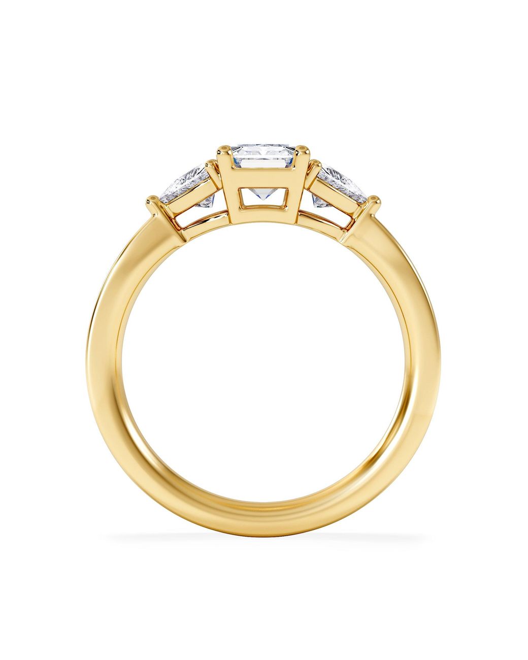 The Diamond Store Metallic Aurora Lab Diamond Emerald Cut And Trillion 1.70Ct Ring