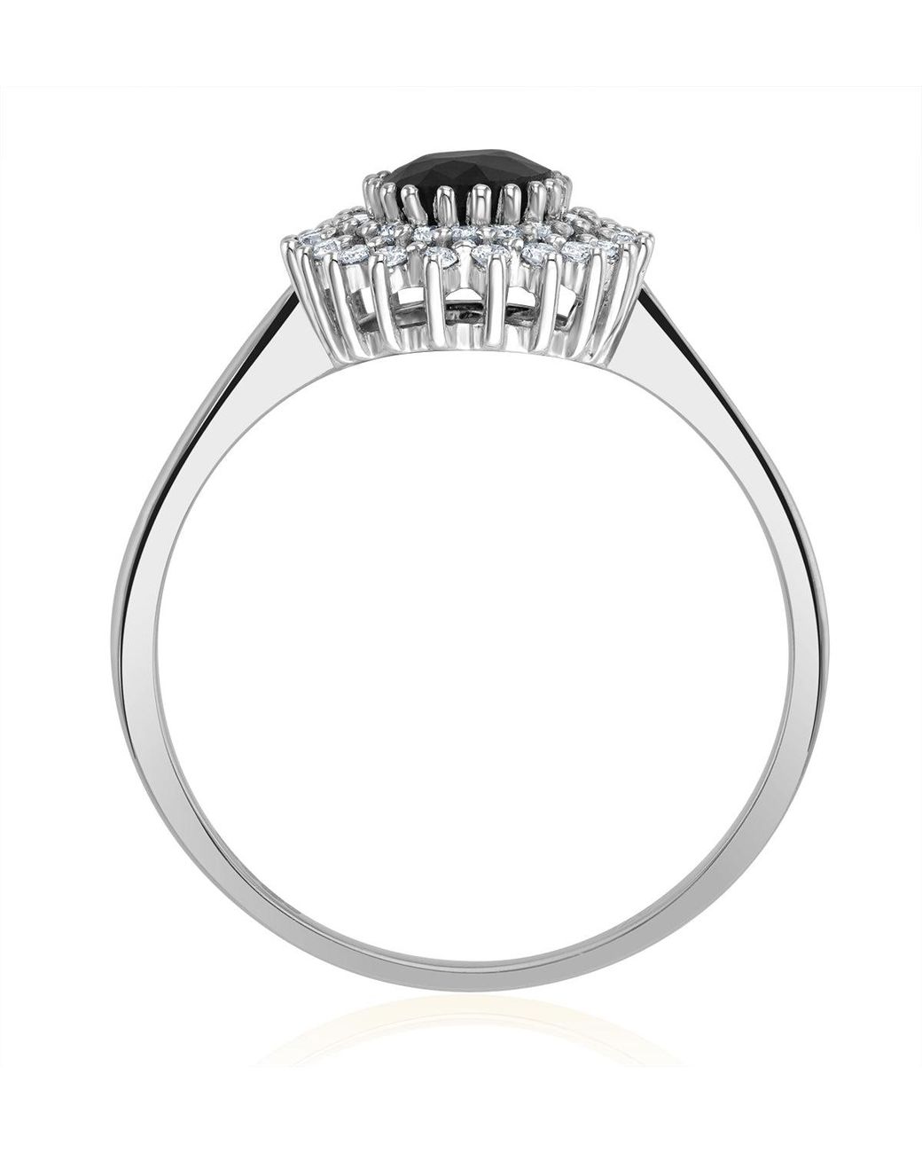 The Diamond Store Metallic Sapphire 7 X 5Mm And Diamond 9K Ring