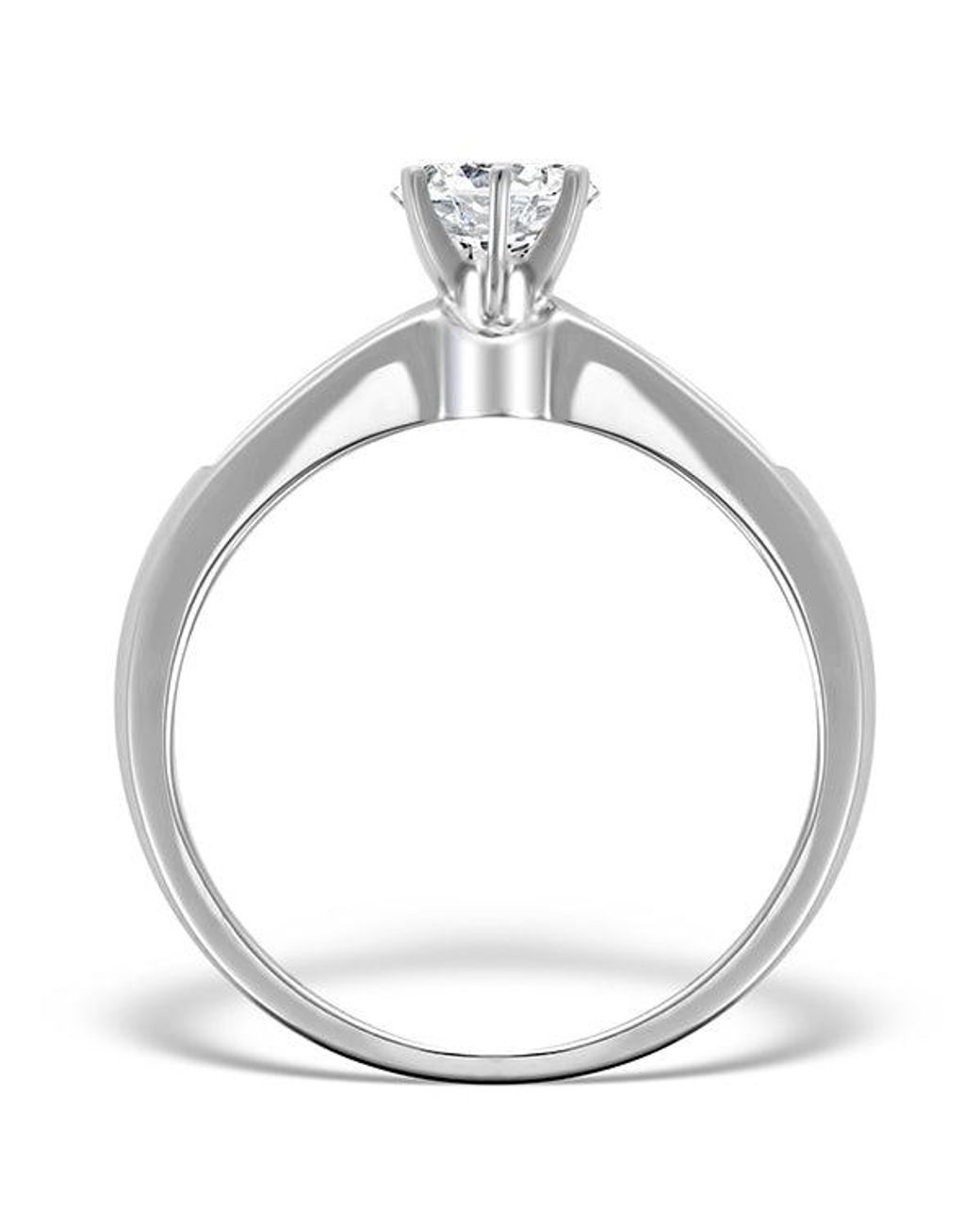 The Diamond Store White 18K Lab Diamond Solitaire Ring With Shoulder Detail (0.55Ct)