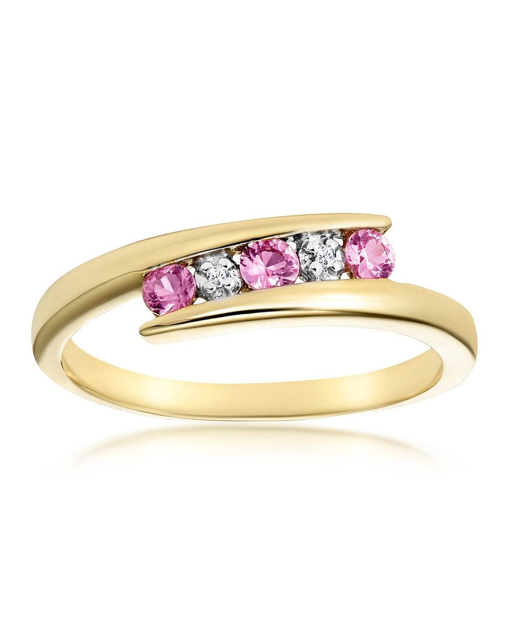 The Diamond Store Metallic 0.21Ct Sapphire And Diamond Ring 9K