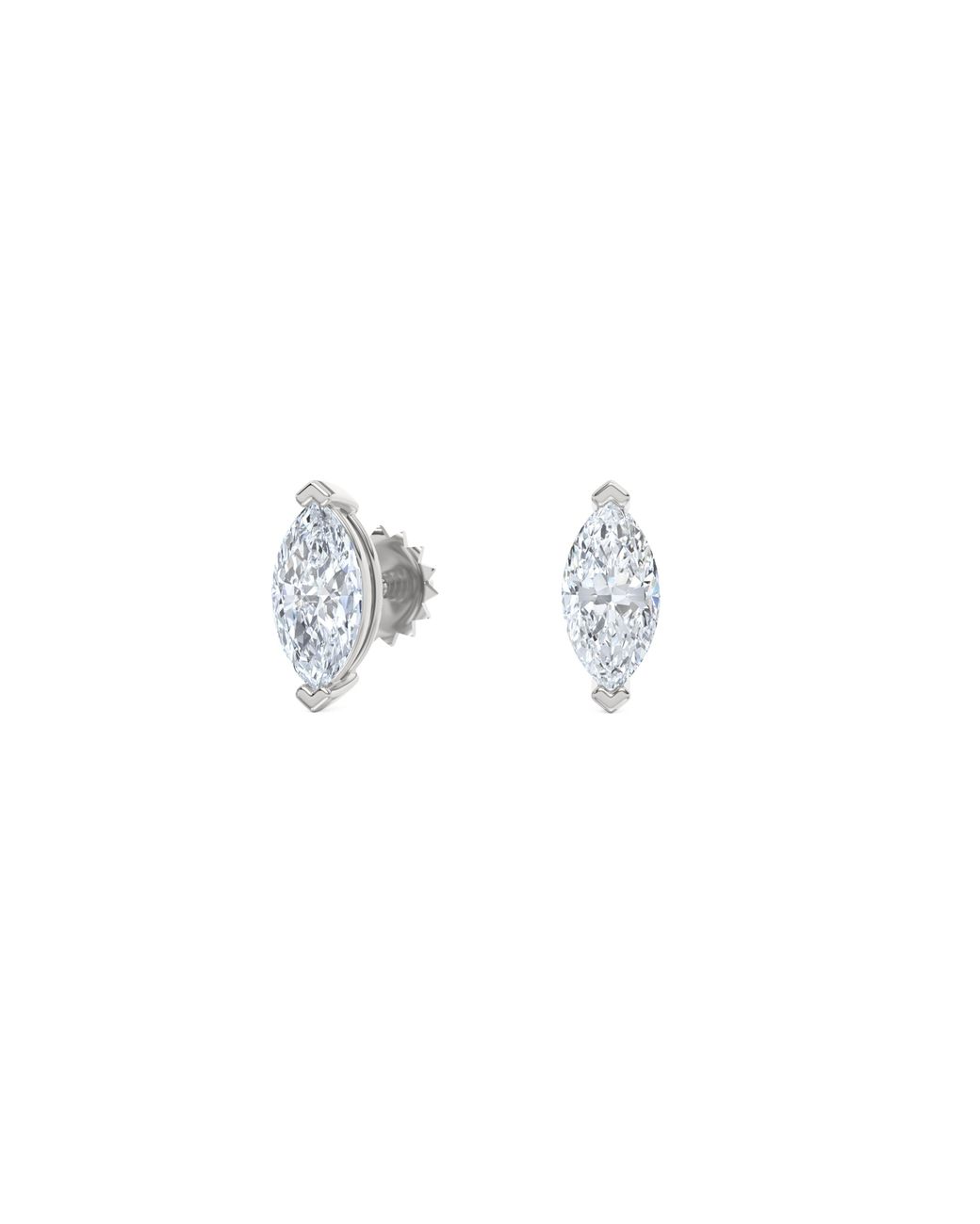 The Diamond Store Metallic Fancy 1.00Ct Marquise Cut Lab Diamond Stud Earrings