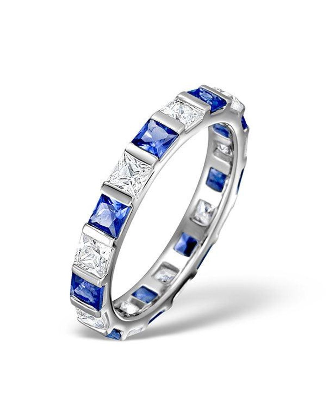 The Diamond Store Blue Sapphire 1.30Ct And Diamond Eternity Ring