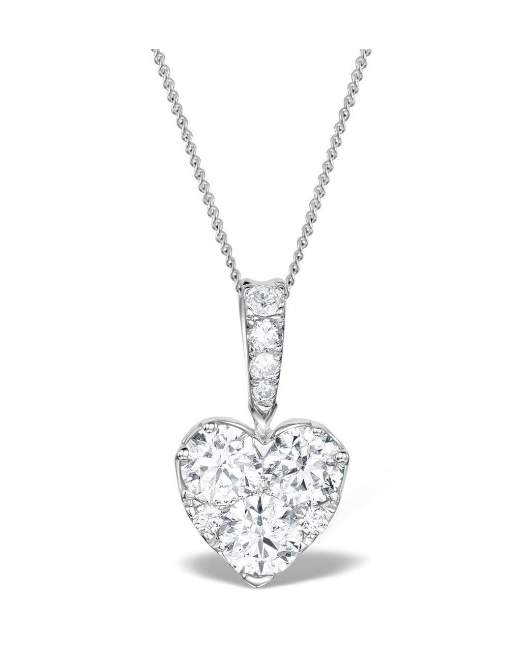 The Diamond Store Metallic Diamond Galileo Heart 1.10Ct Pendant Necklace
