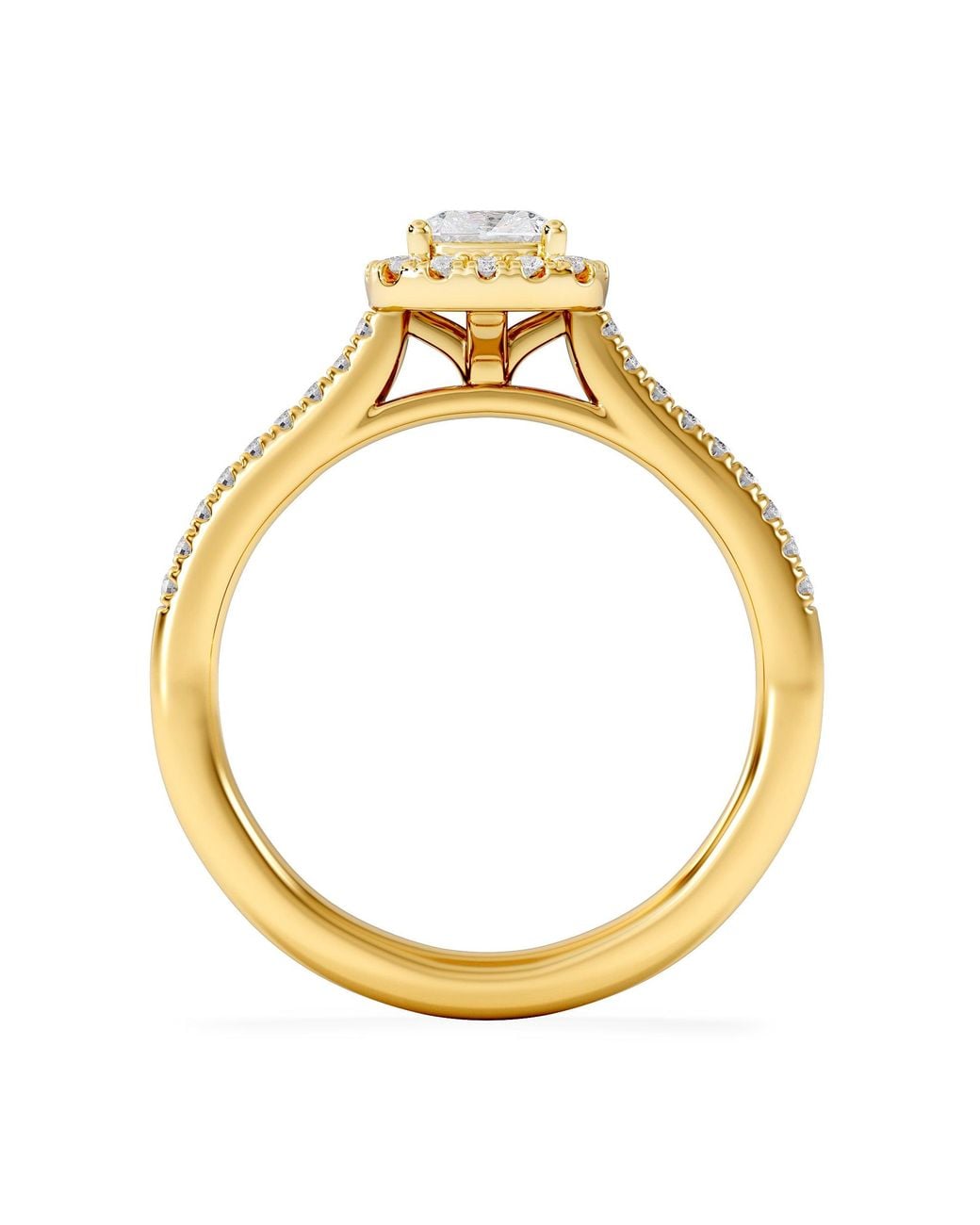 The Diamond Store Metallic Lumia Cushion Cut Lab Diamond Halo Ring 0.70Ct F/Vs