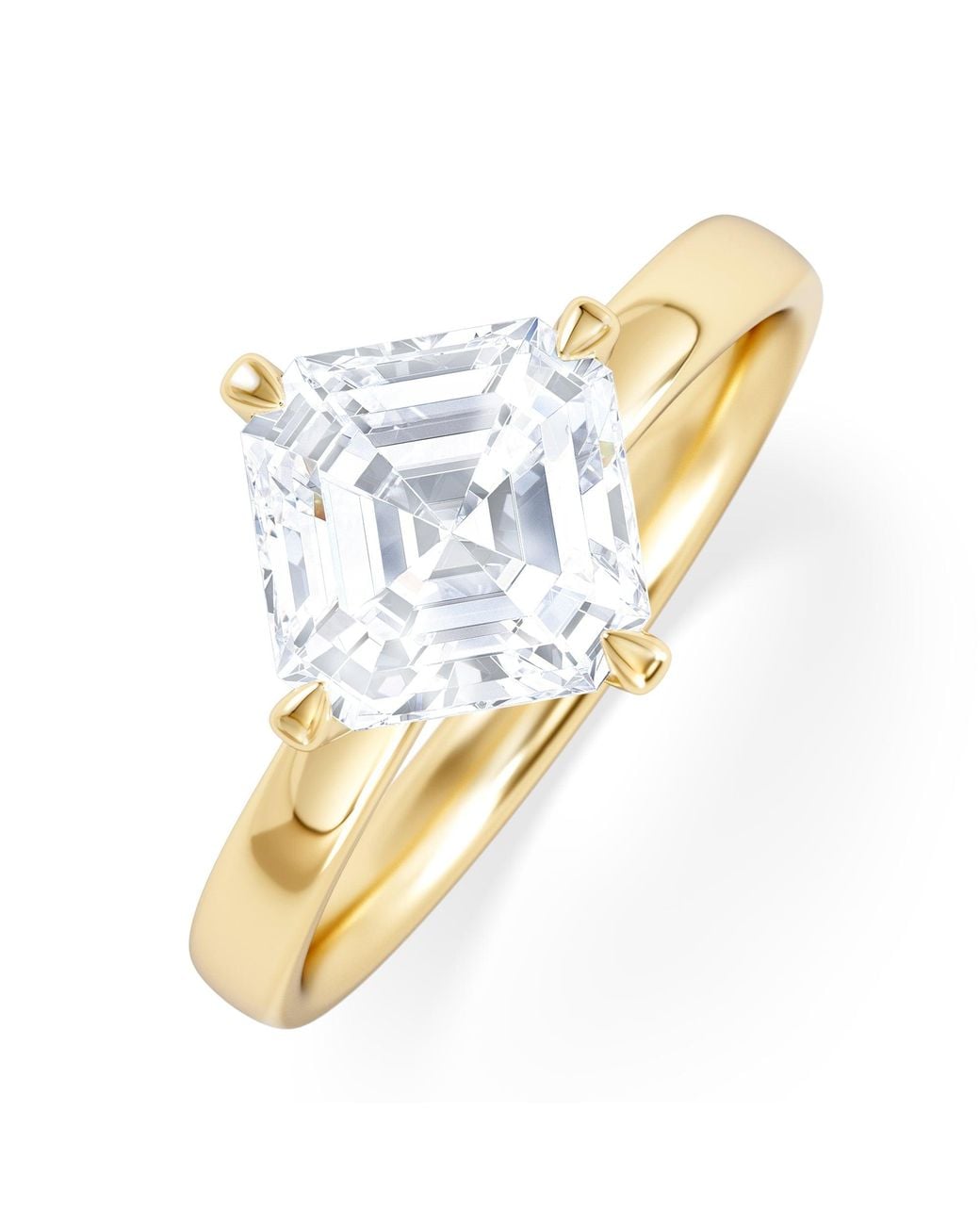 The Diamond Store Metallic Origin Twist 2.00Ct Asscher Cut Lab Diamond Solitaire Engagement Ring