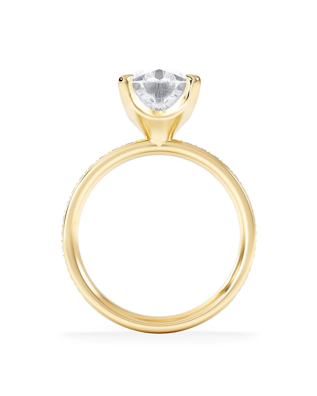The Diamond Store Blue Origin 3.30Ct Pear Cut Lab Diamond Solitaire Engagement Ring With Side Stones