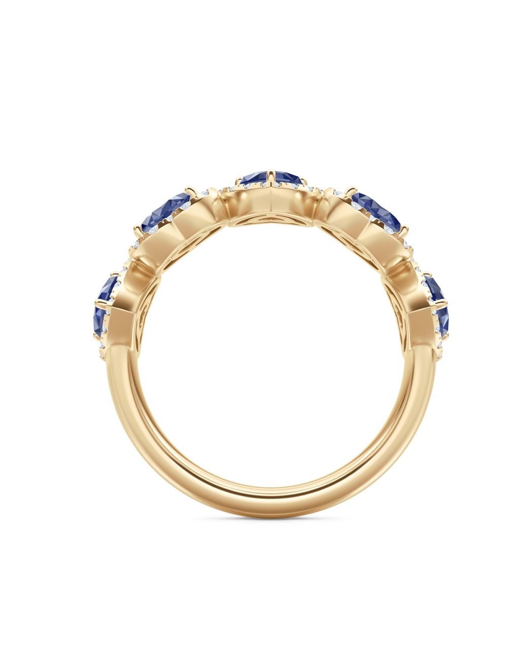 The Diamond Store Blue Chérie 1.80Ct Heart Cut Lab Sapphire And Lab Diamond Halo Ring