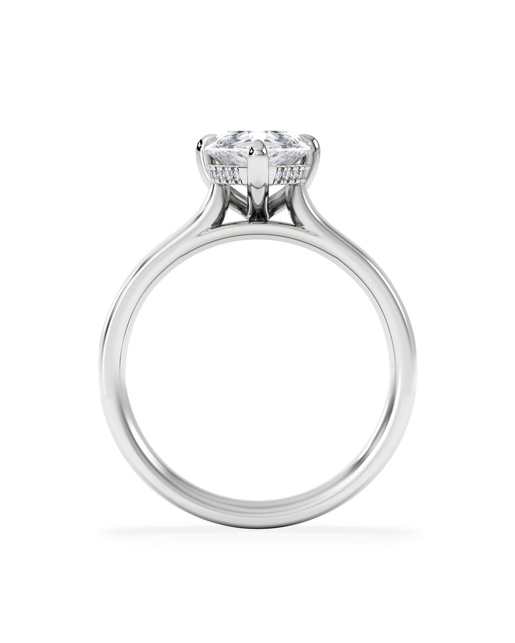 The Diamond Store White Amora Pear 2.09Ct Hidden Halo Lab Diamond Engagement Ring F/Vs Set