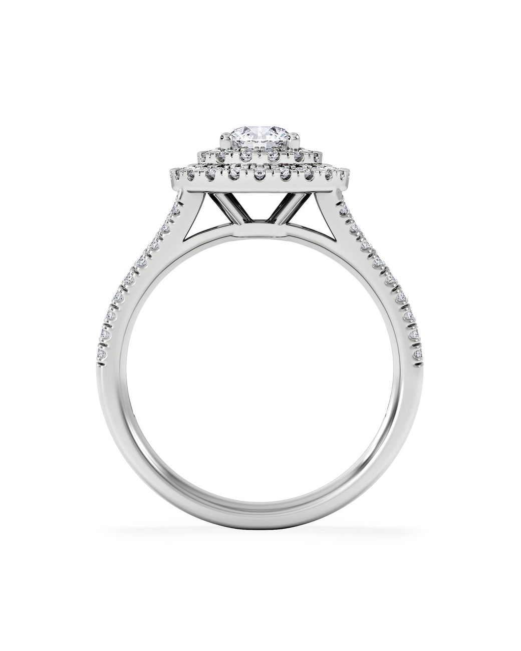 The Diamond Store White Camilla Diamond Halo Engagement Ring 18K 1.15Ct G/Si2