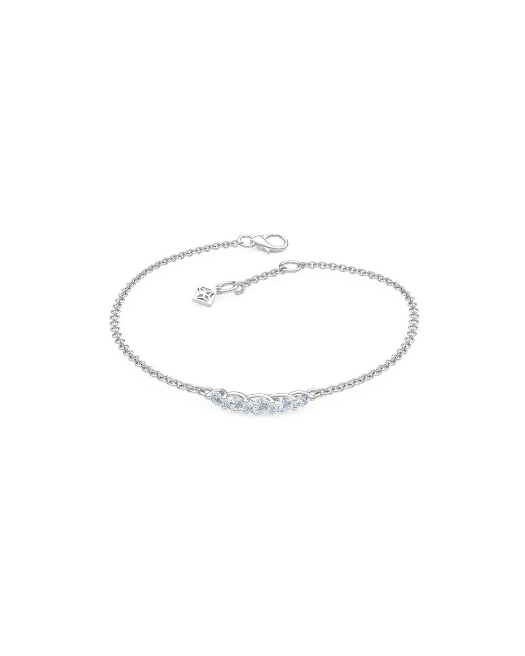 The Diamond Store White Legacy 0.50Ct Round Cut Lab Diamond Bracelet