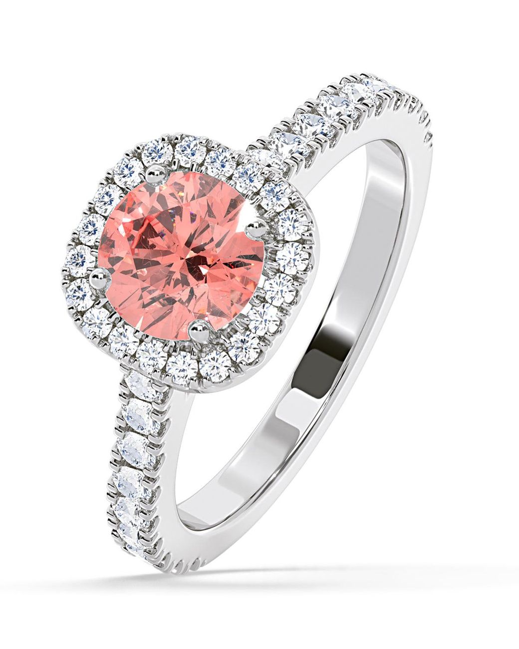 The Diamond Store White Elizabeth Lab Diamond 1.70Ct Halo Ring