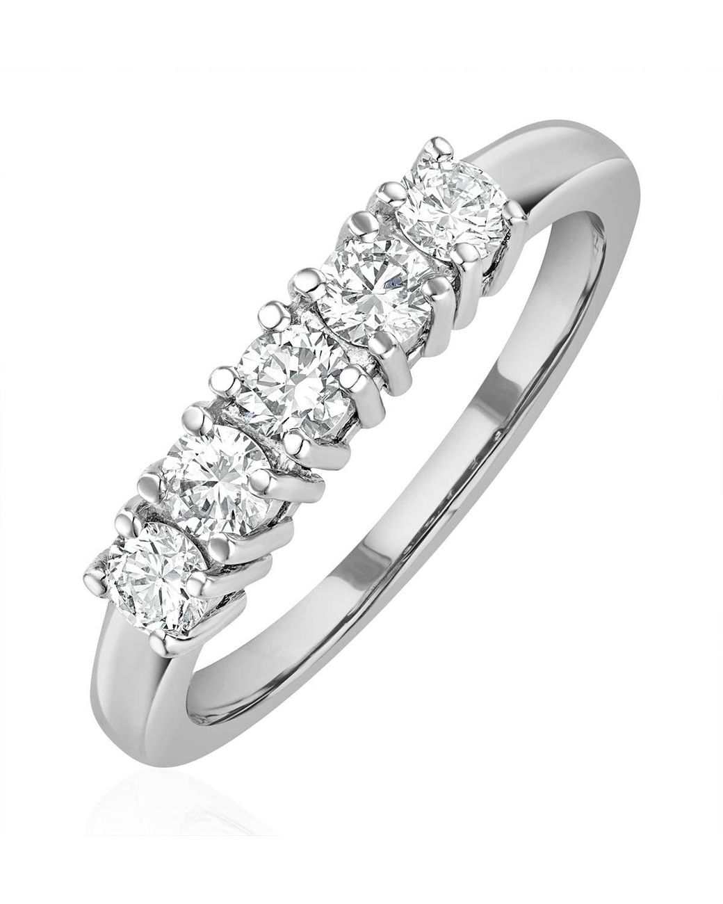 The Diamond Store Metallic Chloe 5 Stone Diamond Eternity Ring 0.50Ct H/Si