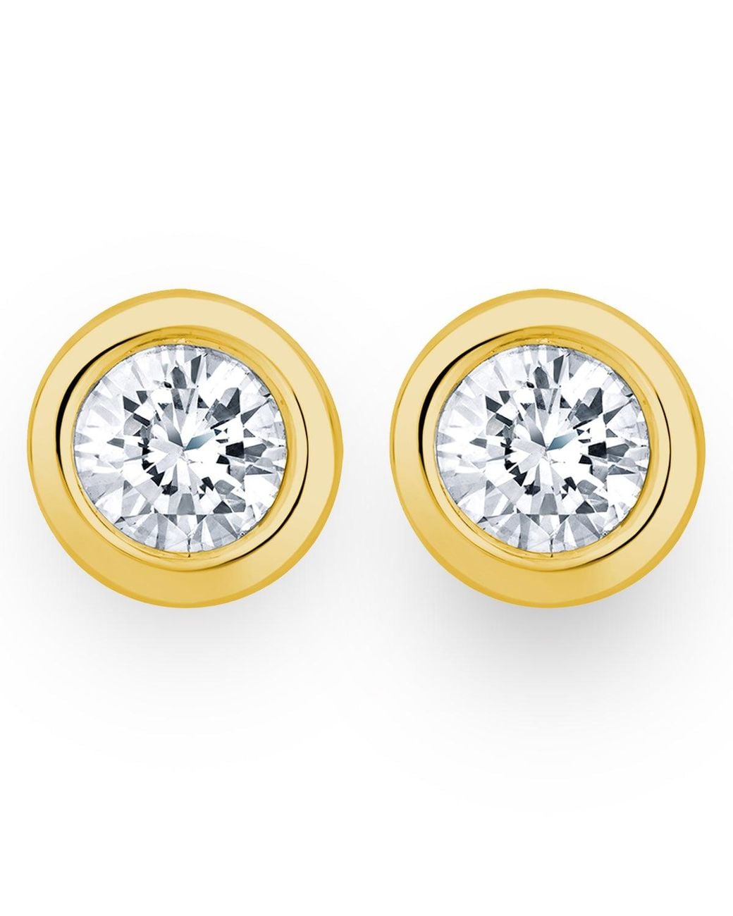 The Diamond Store Metallic 1.00Ct Lab Diamond Rub Over Stud Earrings