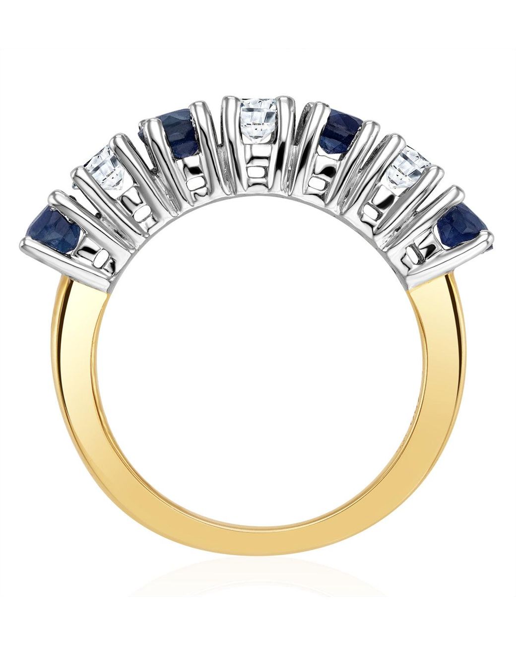 The Diamond Store Blue Sapphire 1Ct And Diamond Ring 0.50Ct 18K Ft32