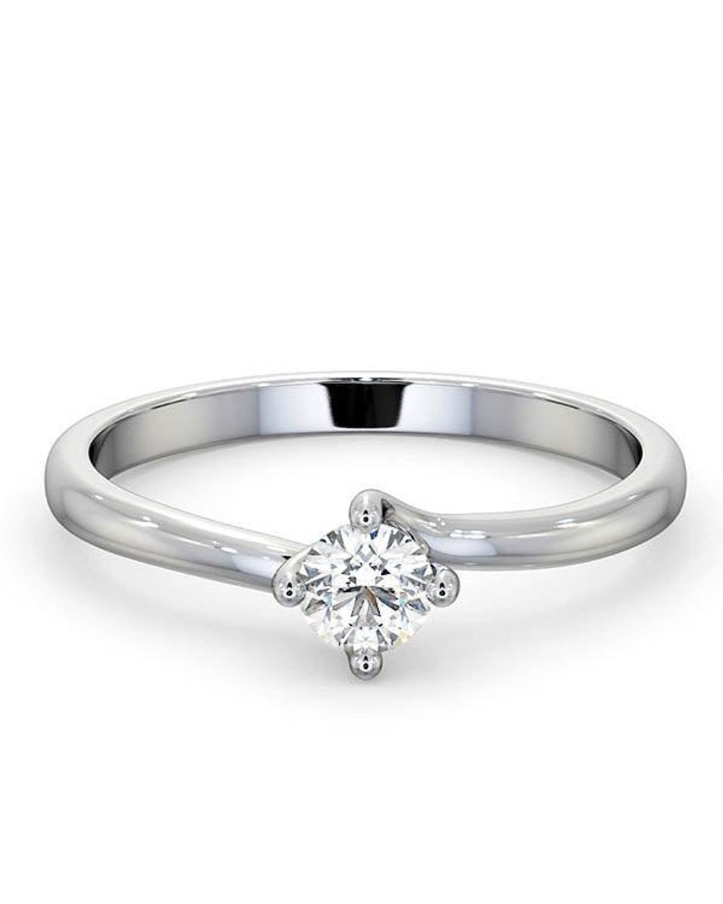 The Diamond Store White Lily Certified Lab Diamond Engagement Ring 0.25Ct G/Vs1