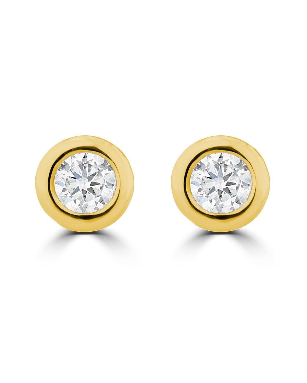 The Diamond Store Metallic 0.20Ct Lab Diamond Rub Over Stud Earrings