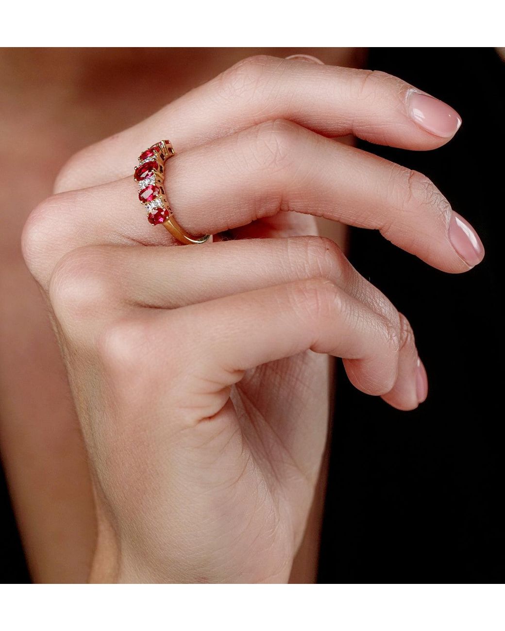 The Diamond Store Red 1.85Ct Ruby And Lab Diamond Eternity Ring