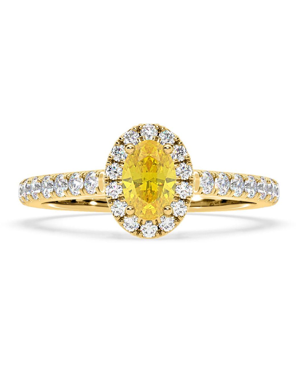The Diamond Store Metallic Georgina Lab Diamond Oval Halo 0.90Ct Ring