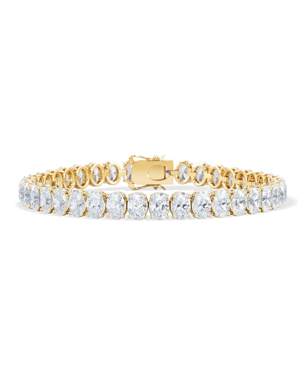 The Diamond Store Metallic Luxe 15.00Ct Lab Diamond Tennis Bracelet With Igi Certified Oval-Cut Diamonds