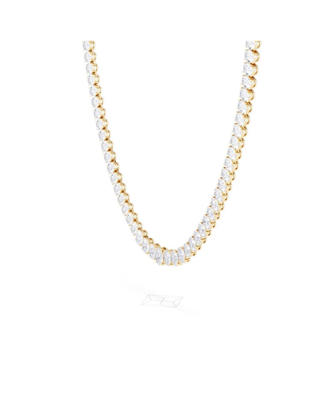 The Diamond Store Metallic Luxe 33.00Ct Lab Diamond Necklace With Igi Certified Oval-Cut Diamonds