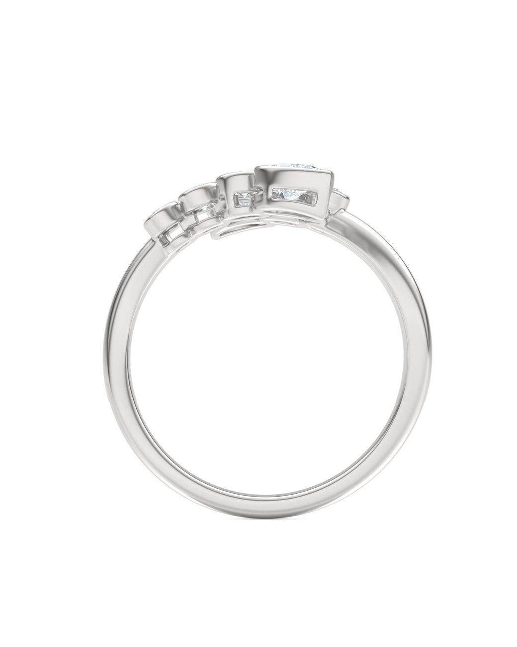 The Diamond Store White Skyline 0.70Ct Pear And Round Cut Lab Diamond Ring
