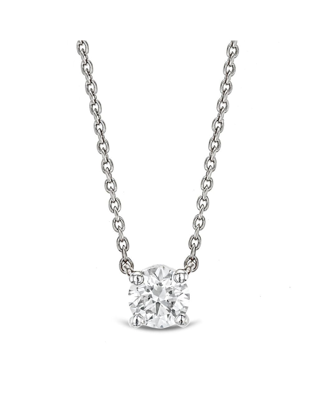 The Diamond Store Metallic 0.25 Ct Wanderlust Round Cut Lab Grown Diamond Solitaire Necklace