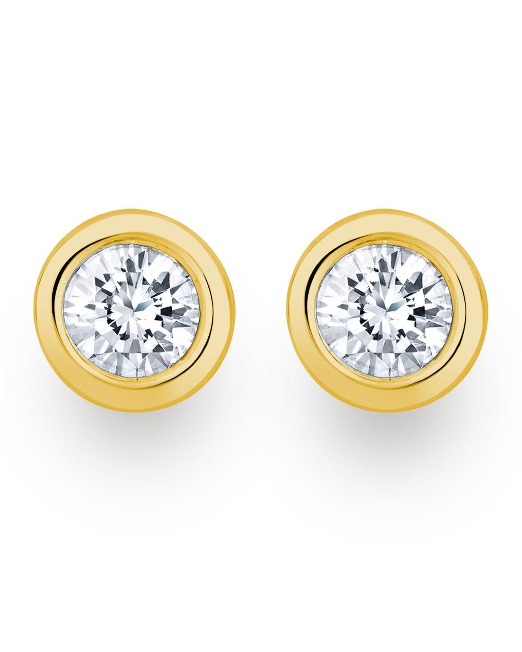 The Diamond Store Metallic 0.50Ct Lab Diamond Rub Over Stud Earrings